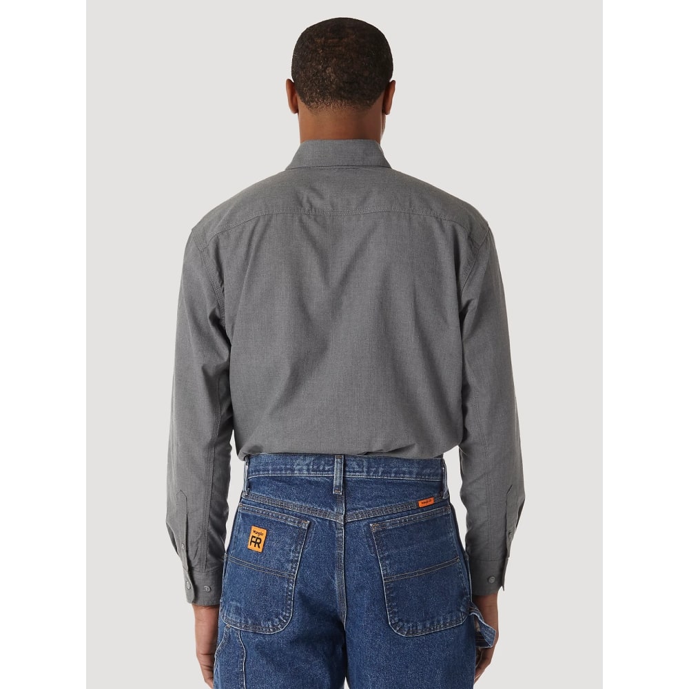 Wrangler Mens FR Flame Resistant Riggs Solid Work Shirt