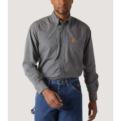 Wrangler Mens FR Flame Resistant Riggs Solid Work Shirt