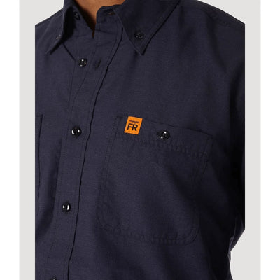 Wrangler Mens FR Flame Resistant Riggs Twill Solid Work Shirt
