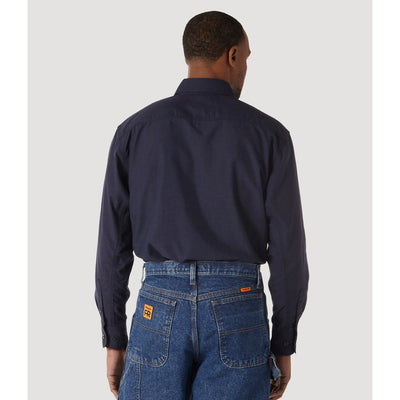 Wrangler Mens FR Flame Resistant Riggs Twill Solid Work Shirt