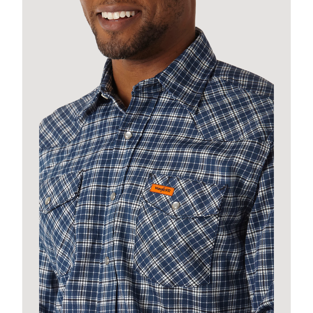 Wrangler Mens FR Snap Plaid Shirt - 10FR122BW