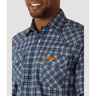 Wrangler Mens FR Snap Plaid Shirt - 10FR122BW