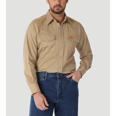 Wrangler Mens FR Snap Twill Work Shirt - 10FR12140