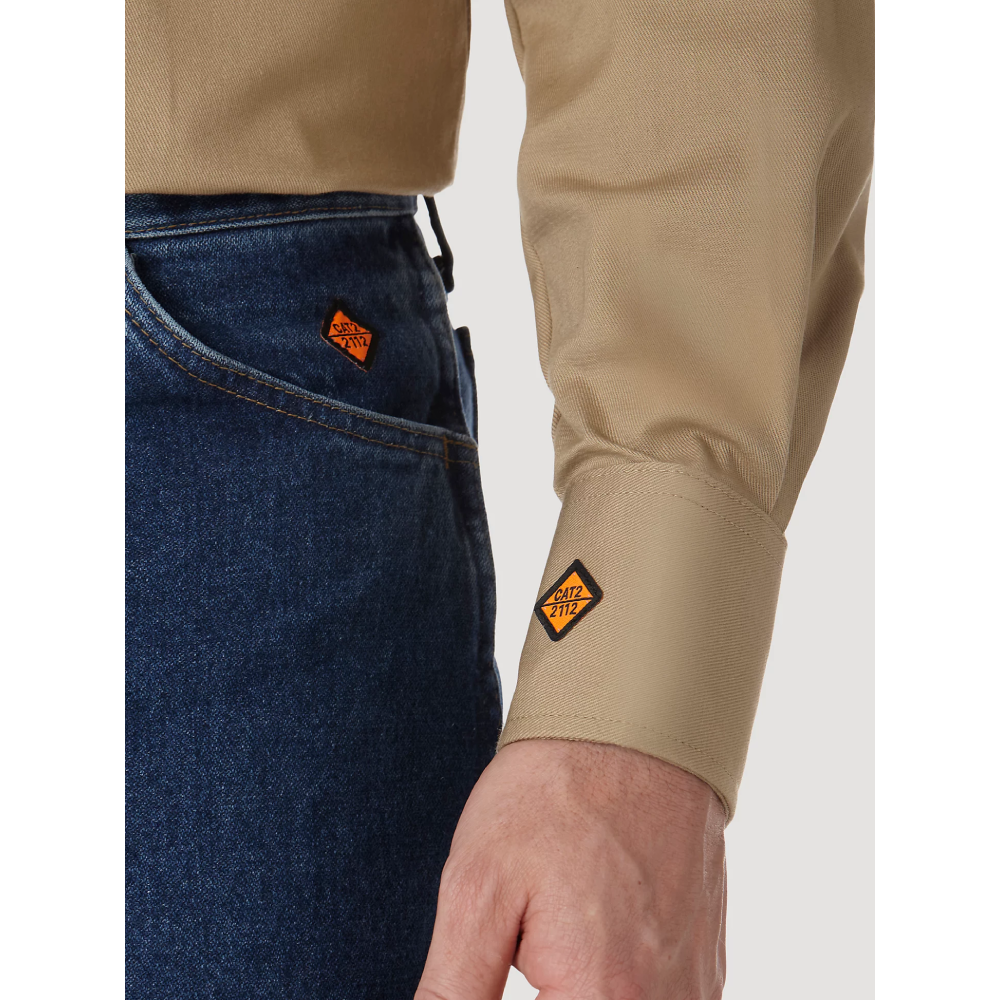 Wrangler Mens FR Snap Twill Work Shirt - 10FR12140