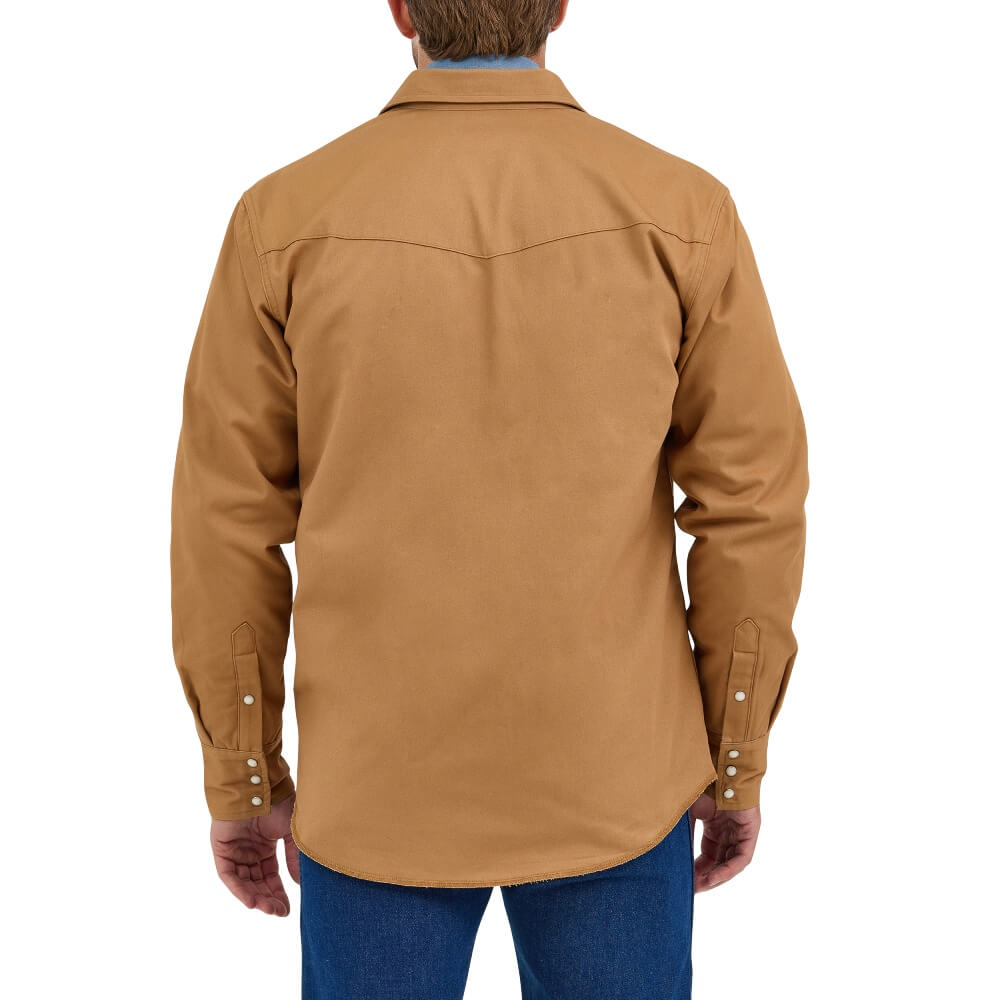 Wrangler Mens Flannel Lined Work Shirt Rawhide - 112367726