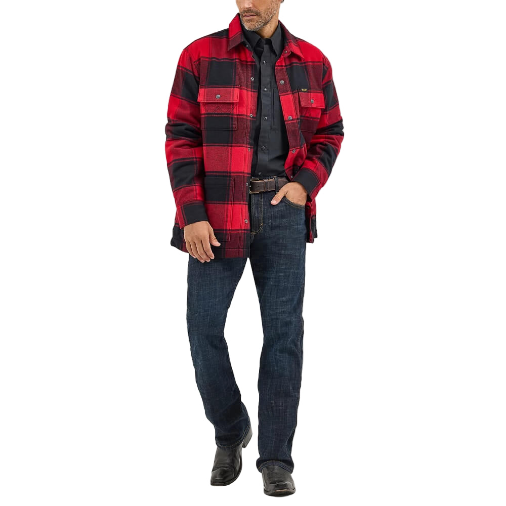 Wrangler Mens Flannel Snap Shirt Jacket