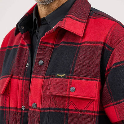 Wrangler Mens Flannel Snap Shirt Jacket