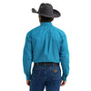Wrangler Mens George Strait Collection One Pocket Shirt Teal - 112381971