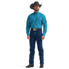 Wrangler Mens George Strait Collection One Pocket Shirt Teal - 112381971