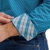 Wrangler Mens George Strait Collection One Pocket Shirt Teal - 112381971