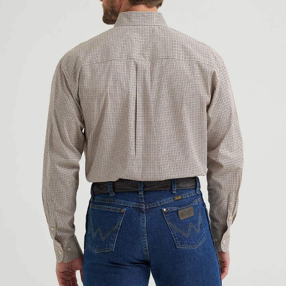 Wrangler Mens George Strait Two Pocket Shirt Nouveau Brown - 112369590