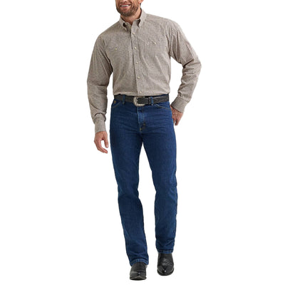 Wrangler Mens George Strait Two Pocket Shirt Nouveau Brown - 112369590