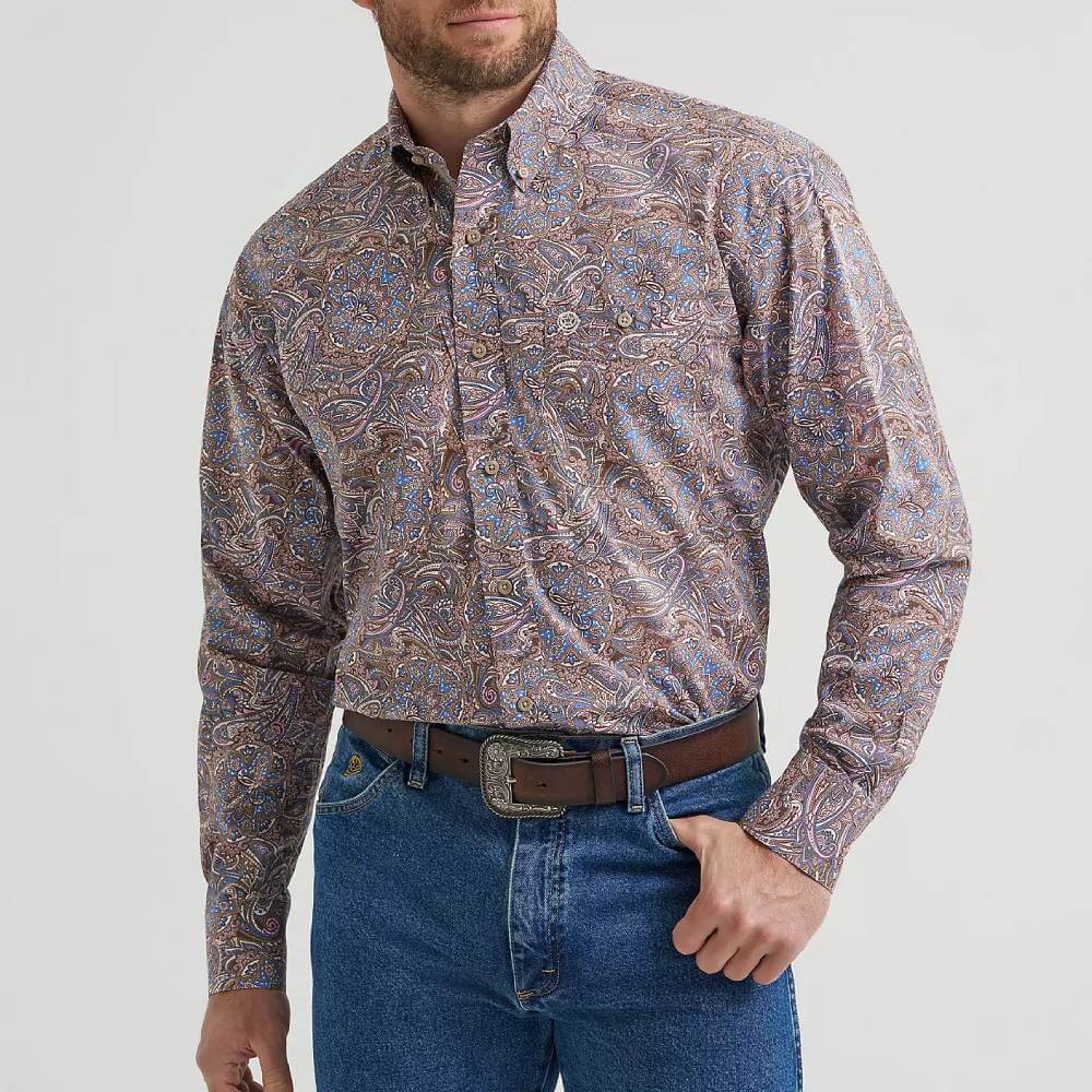Wrangler Mens George Strait One Pocket Shirt - 112369578