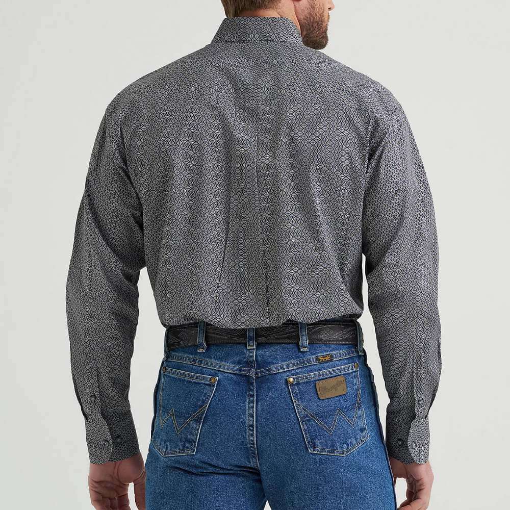 Wrangler Mens George Strait One Pocket Shirt Black Navy Hourglass - 112369598