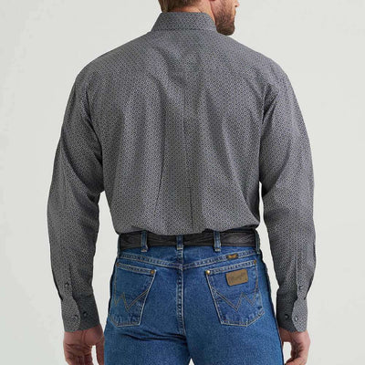 Wrangler Mens George Strait One Pocket Shirt Black Navy Hourglass - 112369598