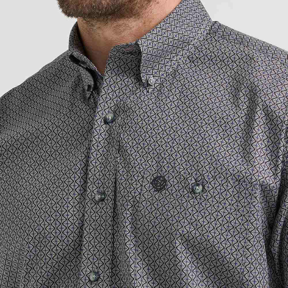 Wrangler Mens George Strait One Pocket Shirt Black Navy Hourglass - 112369598