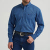 Wrangler Mens George Strait One Pocket Shirt Blue Peacock - 112369596