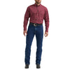 Wrangler Mens George Strait One Pocket Shirt Burgundy Dot - 112369639