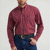 Wrangler Mens George Strait One Pocket Shirt Burgundy Dot - 112369639