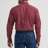 Wrangler Mens George Strait One Pocket Shirt Burgundy Dot - 112369639