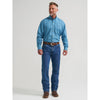 Wrangler Mens George Strait One Pocket Shirt Dotty Blue - 112385363