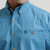 Wrangler Mens George Strait One Pocket Shirt Dotty Blue - 112385363