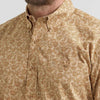 Wrangler Mens George Strait One Pocket Shirt Honey Oak Paisley (Brown) - 112369585