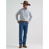 Wrangler Mens George Strait One Pocket Shirt Plaid Charcoal - 112381970