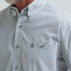 Wrangler Mens George Strait One Pocket Shirt Plaid Charcoal - 112381970