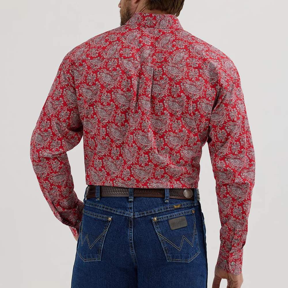 Wrangler Mens George Strait Red Paisley Shirt