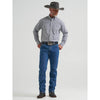 Wrangler Mens George Strait Shirt Blue Black Plaid - 112381961