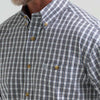 Wrangler Mens George Strait Shirt Blue Black Plaid - 112381961