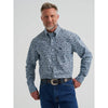 Wrangler Mens George Strait Shirt Blue Paisley - 112381960