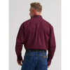 Wrangler Mens George Strait Solid One Pocket Button Down Shirt Burgunde - 112385371
