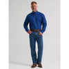 Wrangler Mens George Strait Solid One Pocket Shirt Blue Creek - 112385360