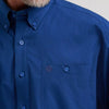 Wrangler Mens George Strait Solid One Pocket Shirt Blue Creek - 112385360