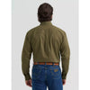Wrangler Mens George Strait Solid One Pocket Shirt Lichen - 112381943