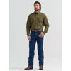 Wrangler Mens George Strait Solid One Pocket Shirt Lichen - 112381943