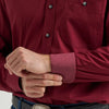 Wrangler Mens George Strait™ Solid Shirt Burgundy Wine - 112369627