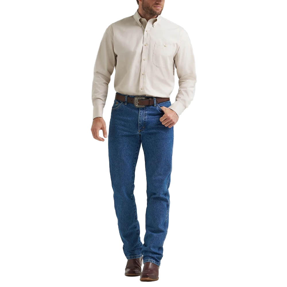 Wrangler Mens George Strait™ Solid Shirt Pale Stone (off white) - 112369608