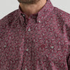 Wrangler Mens George Strait Stretch Shirt Wine - 112369636