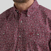 Wrangler Mens George Strait Stretch Shirt Wine - 112369636
