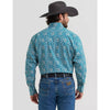 Wrangler Mens George Strait Troubadour Western Shirt Spruce Paisley - 112381969