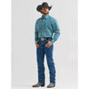 Wrangler Mens George Strait Troubadour Western Shirt Spruce Paisley - 112381969