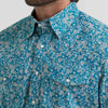 Wrangler Mens George Strait Troubadour Western Shirt Spruce Paisley - 112381969