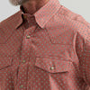 Wrangler Mens George Strait Troubadour Western Snap Shirt Adobe Geo - 112381951