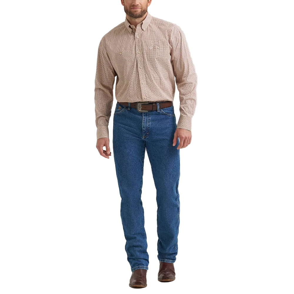 Wrangler Mens George Strait™ Two Pocket Shirt Purple Tan Mod - 112369564