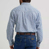 Wrangler Mens George Strait Two Pocket Shirt Baby Blue Paisley - 112374583