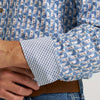 Wrangler Mens George Strait Two Pocket Shirt Baby Blue Paisley - 112374583