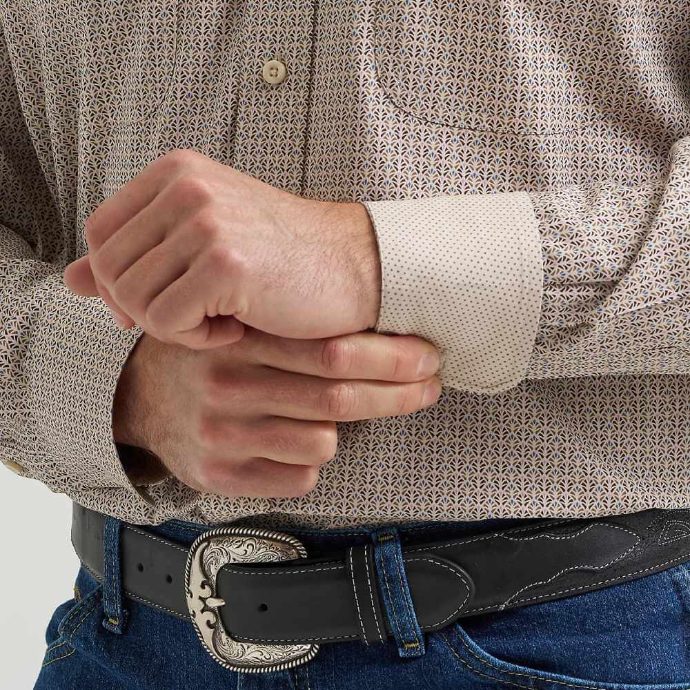 Wrangler Mens George Strait Two Pocket Shirt Nouveau Brown - 112369590